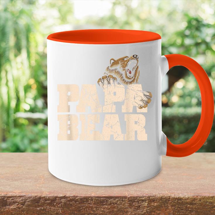 Vintage Papa Bär Familieatertag Papa Tasse Zweifarbig