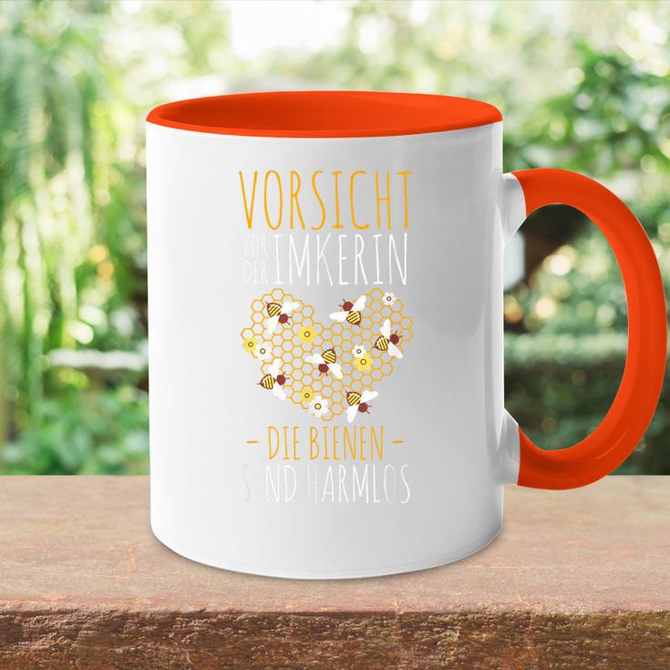 Vorsichtor Der Bekerin Die Bienen Sind Harmlos Tasse Zweifarbig