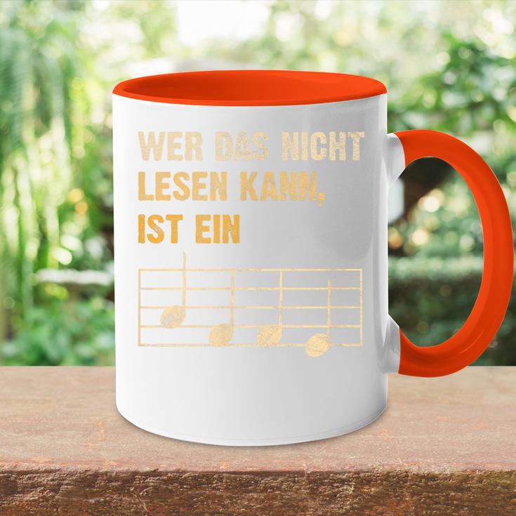 Wer Das Nicht Lesen Kann Ist Ein Monkey Music Theory Tasse Zweifarbig