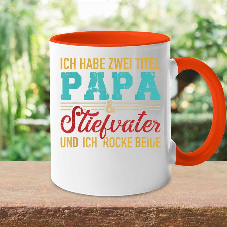 Zwei Titel Papa Und Steppapa Und Rocke Both Stepdad Tasse Zweifarbig