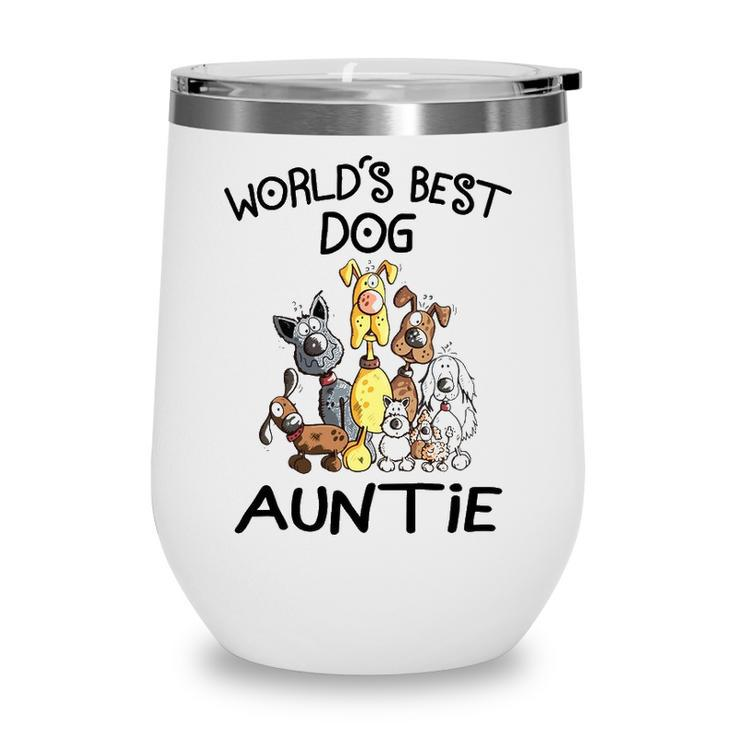 Auntie Gift   Worlds Best Dog Auntie Wine Tumbler