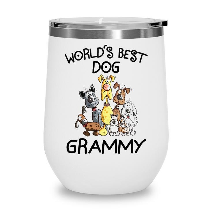 Grammy Grandma Gift   Worlds Best Dog Grammy Wine Tumbler