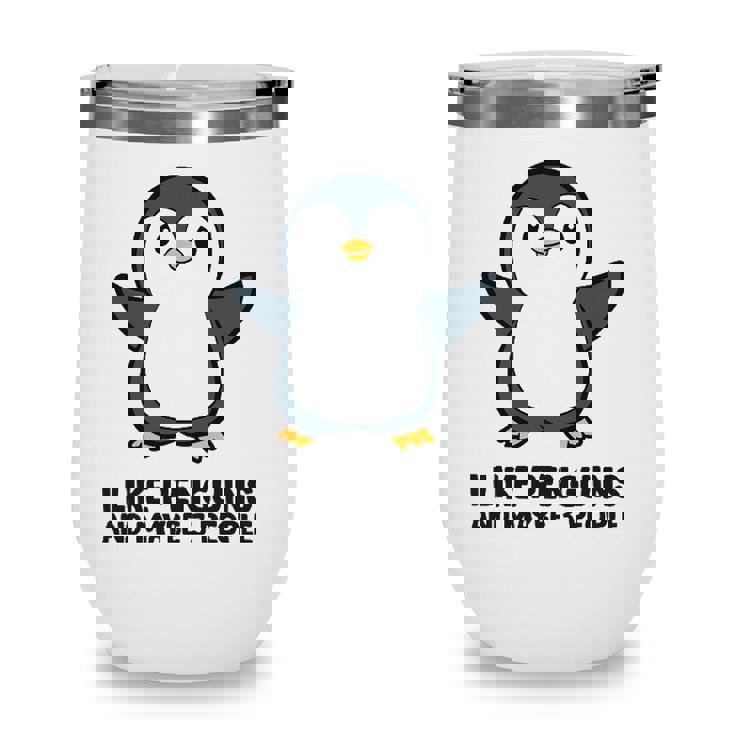 I Like Penguins And Maybe 3 People Funny Penguin Wine Tumbler