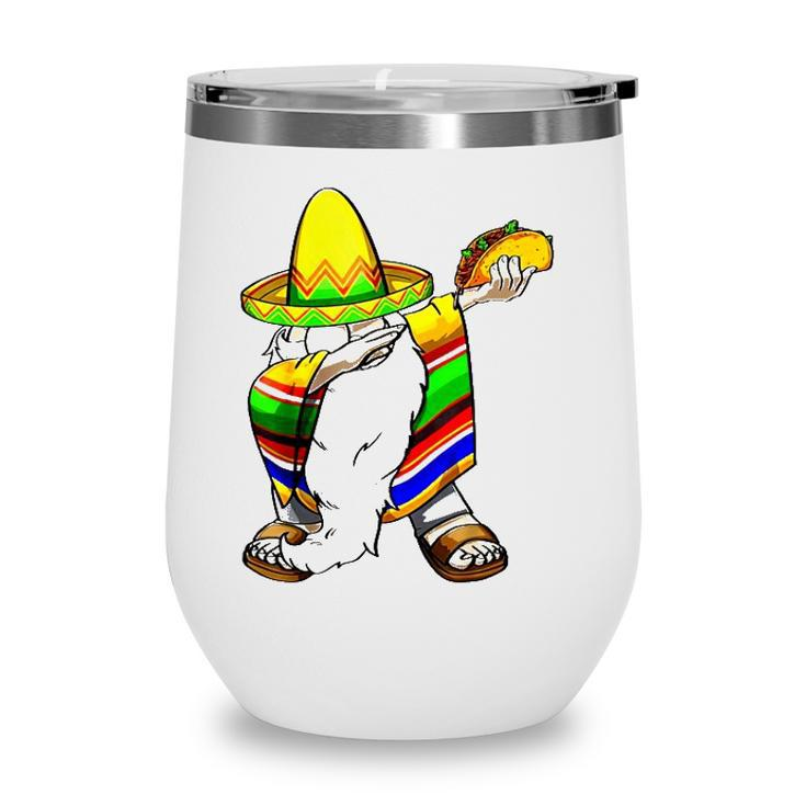 Mexican Dabbing Gnome Cinco De Mayo Poncho Sombrero Taco Wine Tumbler