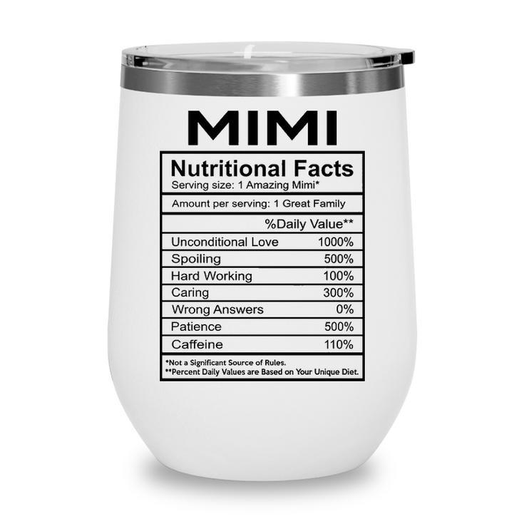Mimi Grandma Gift   Mimi Nutritional Facts Wine Tumbler