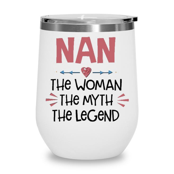 Nan Grandma Gift   Nan The Woman The Myth The Legend Wine Tumbler