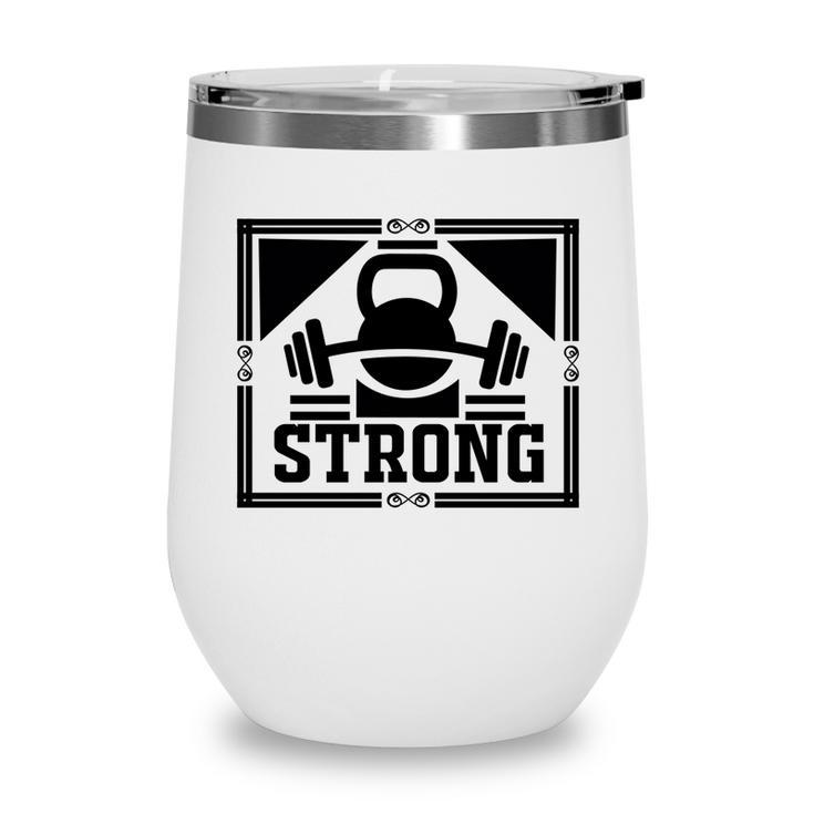 Strong Bible Verse Black Graphic Sport Great Christian Wine Tumbler