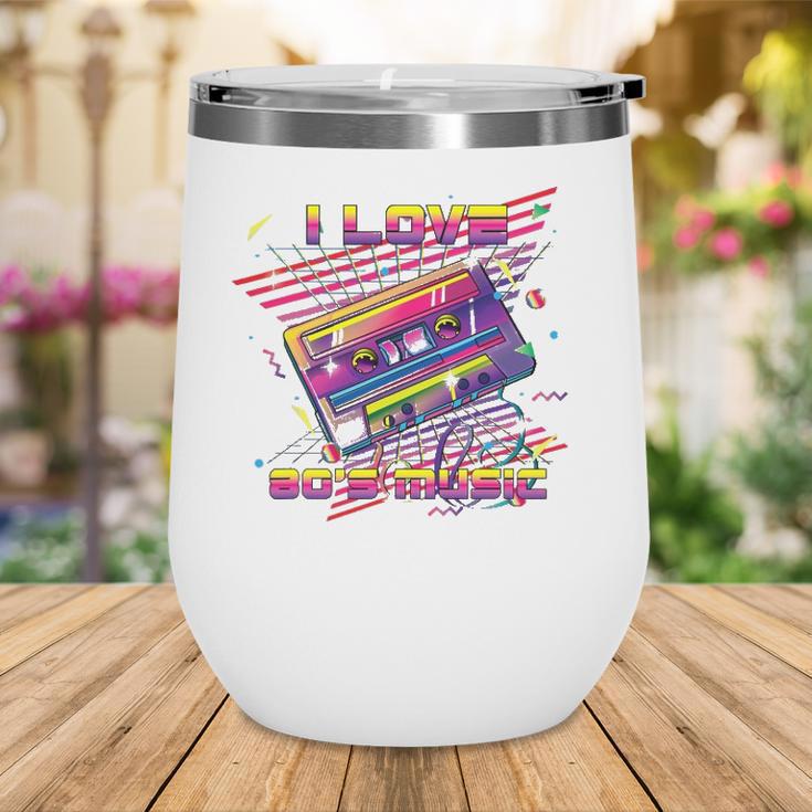 I Love 80S Music Retro Cassette Eighties Vintage Mix Tape Wine Tumbler