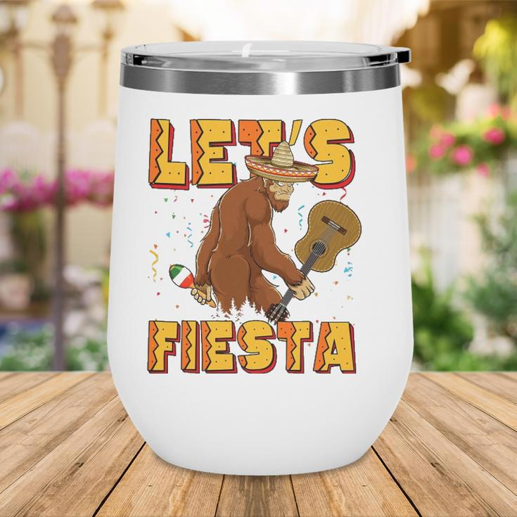 Lets Fiesta El Squatcho Bigfoot Funny Cinco De Mayo Mexican Wine Tumbler