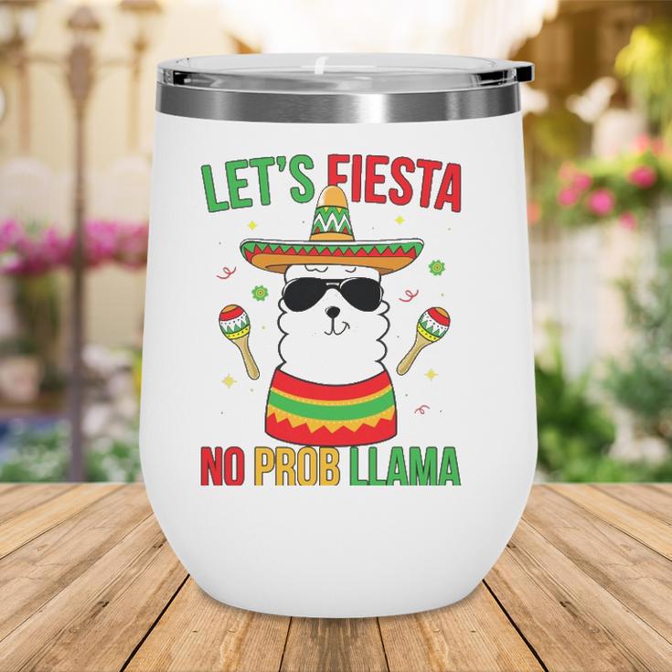 Llama Cinco De Mayo Fiesta No Prob Funny Boys Girls Wine Tumbler