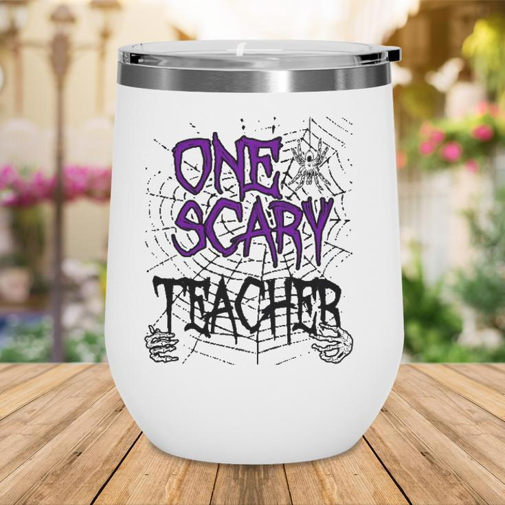 One Scary Teacher Matching Family Halloween Costume Wine Tumbler
