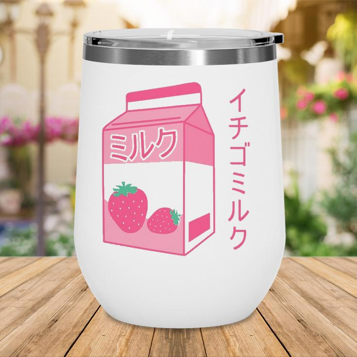 Pink Strawberry Milk Japanese Kawaii Retro 90S Anime Wine Tumbler