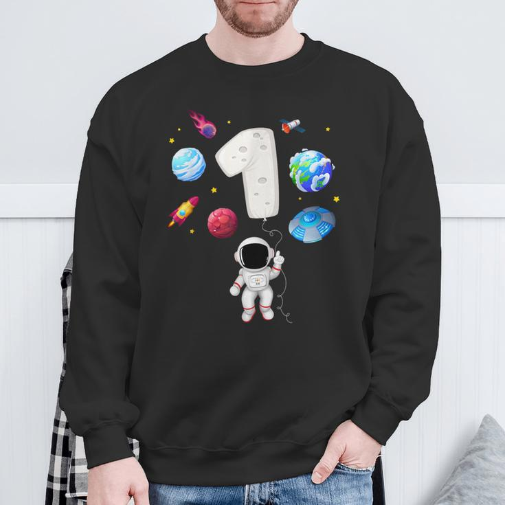 1 Astronaut Geburtstagsfeier 1 Jahr Altes Astronomie-Kostüm Sweatshirt Geschenke für alte Männer