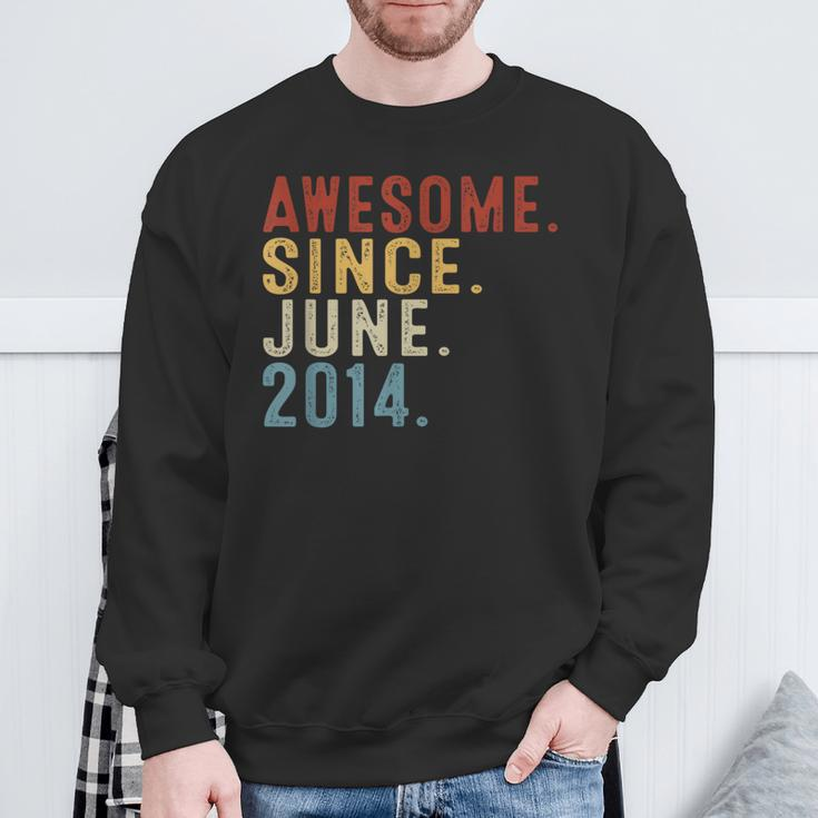 10 Year Old Awesome Since June 2014 10Th Birthday Boy Sweatshirt Gifts for Old Men