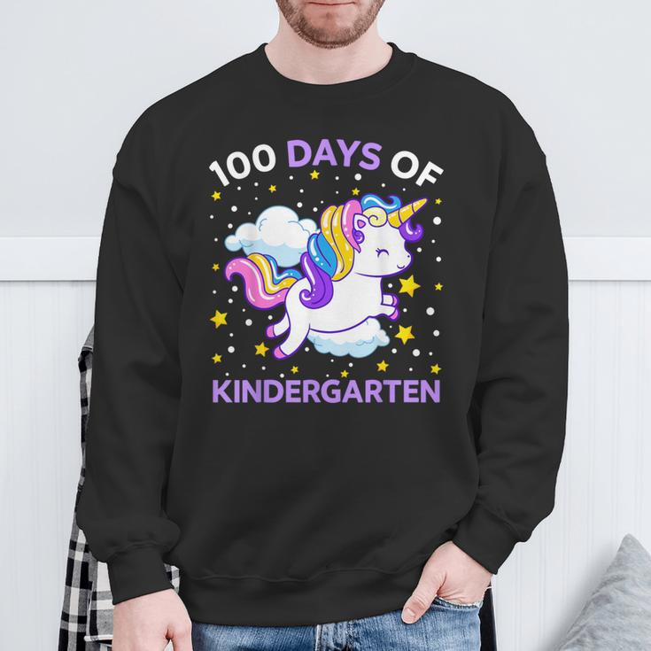 100 Days Of Kindergarten Unicorn Girls 100 Days Of School Sweatshirt Gifts for Old Men