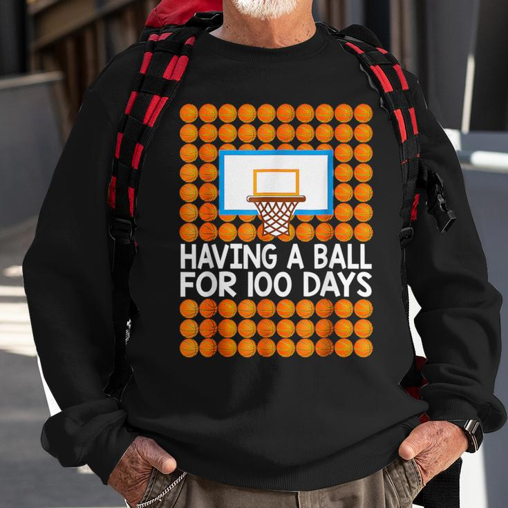 100 Days Of School Basketball 100Th Day Balls For Boys Sweatshirt Gifts for Old Men