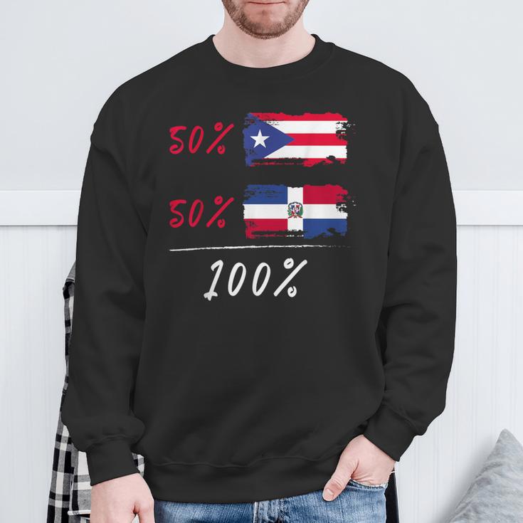 100 Per Cent For A Puerto Rico & Dominican Flag Sweatshirt Gifts for Old Men