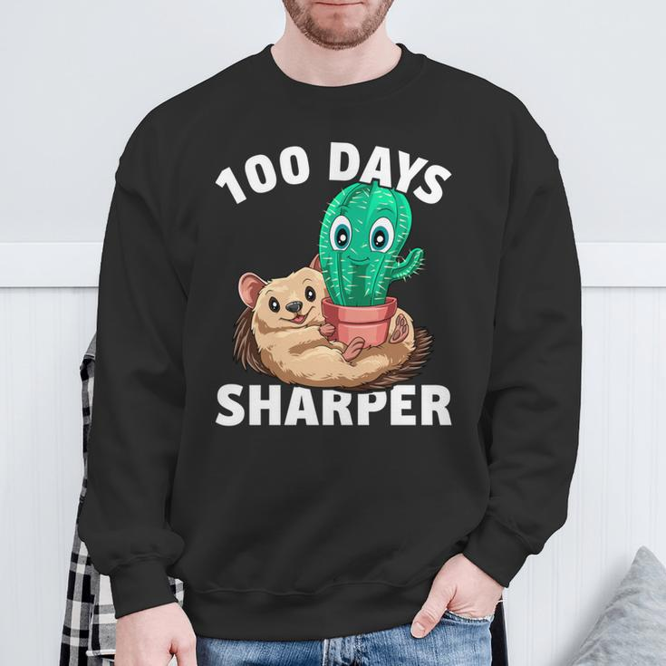 100 Tage Schärfer Kaktus 100 Tage Schärfer 100 Schultag Sweatshirt Geschenke für alte Männer