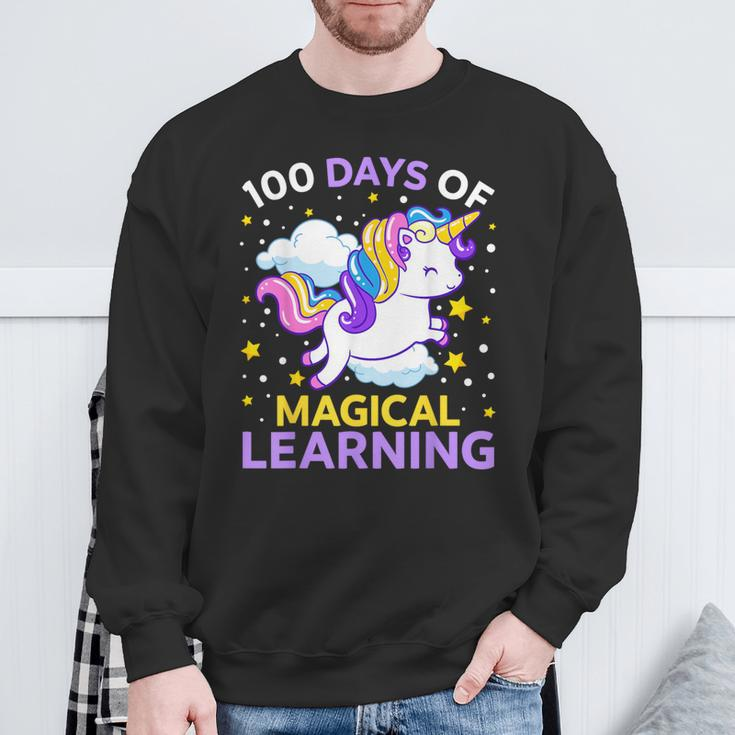 100Th Day Of School Unicorn Girls 100 Days Of Kindergarten Sweatshirt Gifts for Old Men