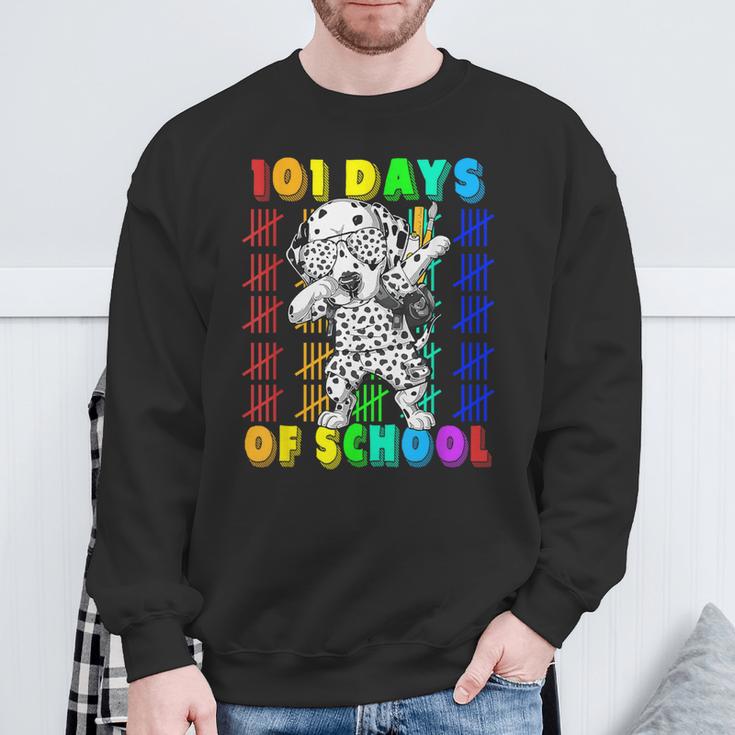 101 Days Of School Dalmatian Dog 100 Days Smarter Teacher Sweatshirt Gifts for Old Men