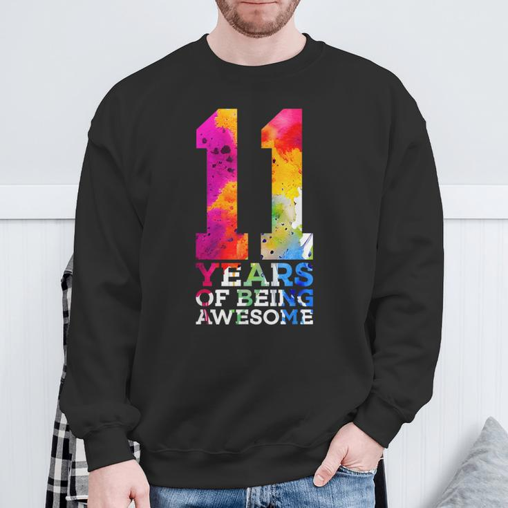11 Years Of Being Awesome 11Th Birthday Sweatshirt Gifts for Old Men