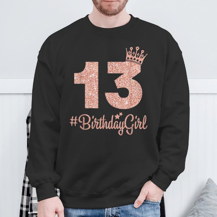 13 Birthdaygirl Sweet Thirn 13Th Pink Crown For Girl Sweatshirt Gifts for Old Men