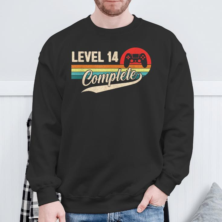 14 Wedding Anniversary For Couple Level 14 Complete Vintage Sweatshirt Gifts for Old Men