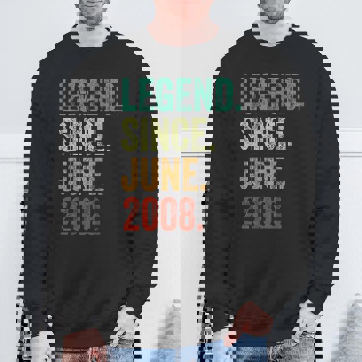 16 Years Old Legend Since June 2008 16Th Birthday Sweatshirt Gifts for Old Men