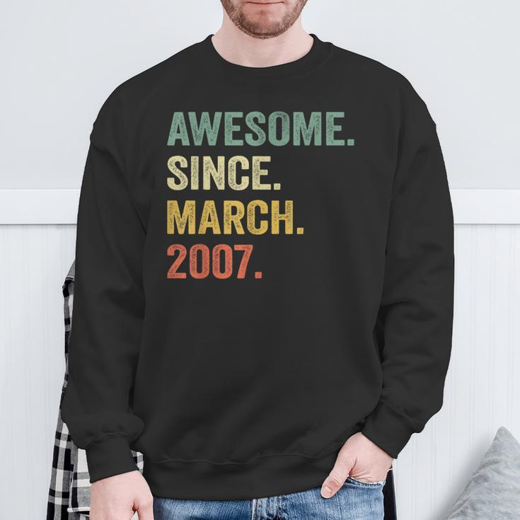 17 Years Old Legend Since March 2007 17Th Birthday Sweatshirt Gifts for Old Men