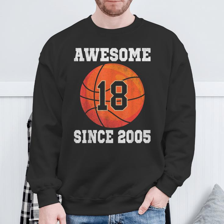 18Th Birthday Basketball Lover 18 Years Old Vintage Sports Sweatshirt Gifts for Old Men