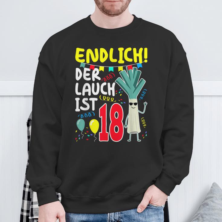 18Th Birthday Boy Der Lauch Ist Endlich 18 Jahre Black Sweatshirt Geschenke für alte Männer