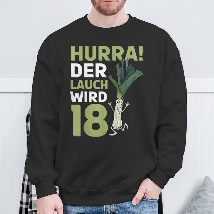 18Th Birthday Hurra Der Lauch Wird 18 Sweatshirt Geschenke für alte Männer