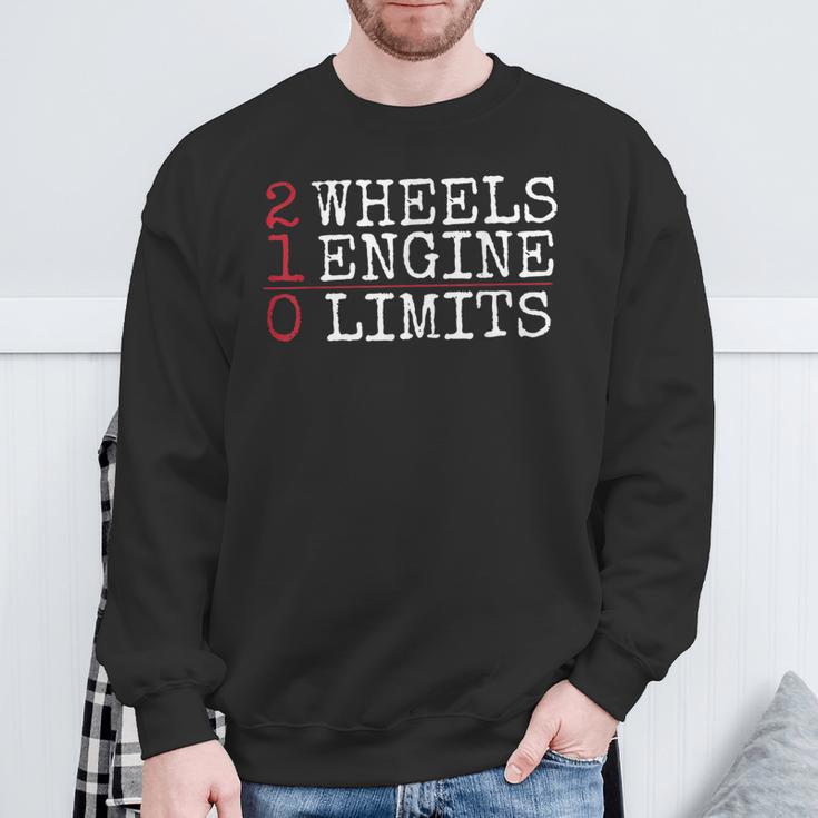 2 Wheels 1 Engine 0 Limits Cool Motorcycle Sweatshirt Gifts for Old Men