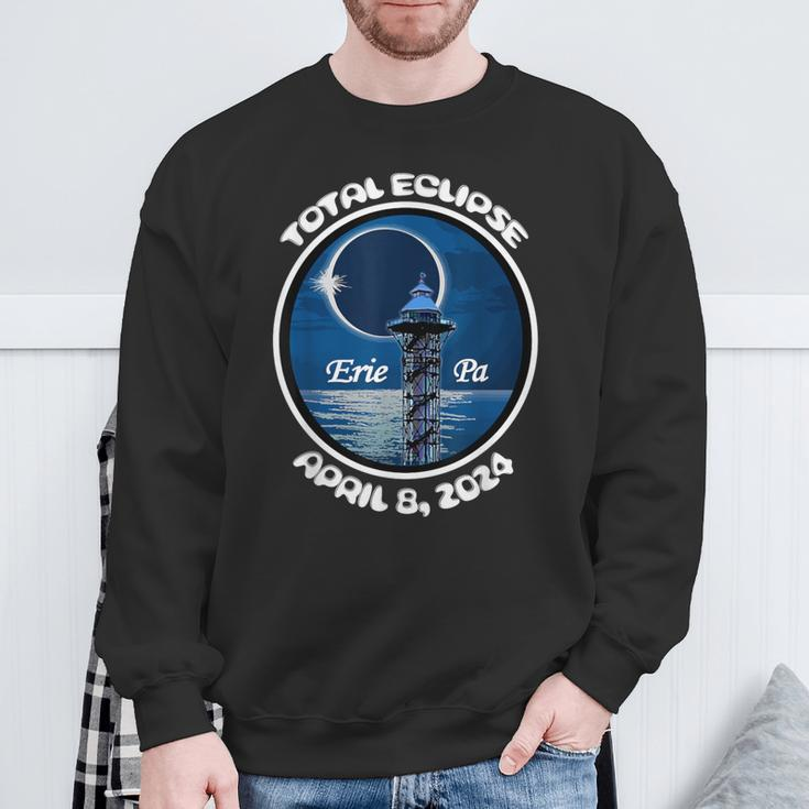2024 Eclipse Erie Pa Tower Lake Ere April Path Of Totality Sweatshirt Gifts for Old Men
