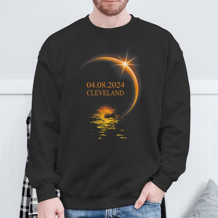 2024 Solar Eclipse Cleveland Ohio Usa Totality Sweatshirt Gifts for Old Men