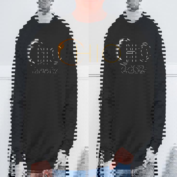 2024 Solar Eclipse Solar Eclipse 2024 State Ohio Total Sweatshirt Gifts for Old Men