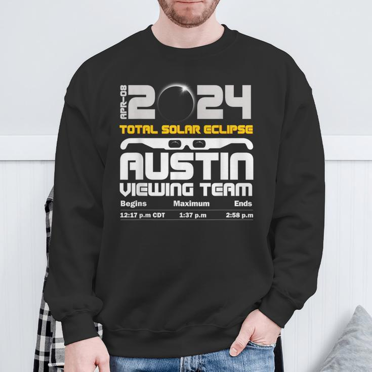 2024 Total Solar Eclipse Austin Tx Schedule Viewing Team Sweatshirt Gifts for Old Men
