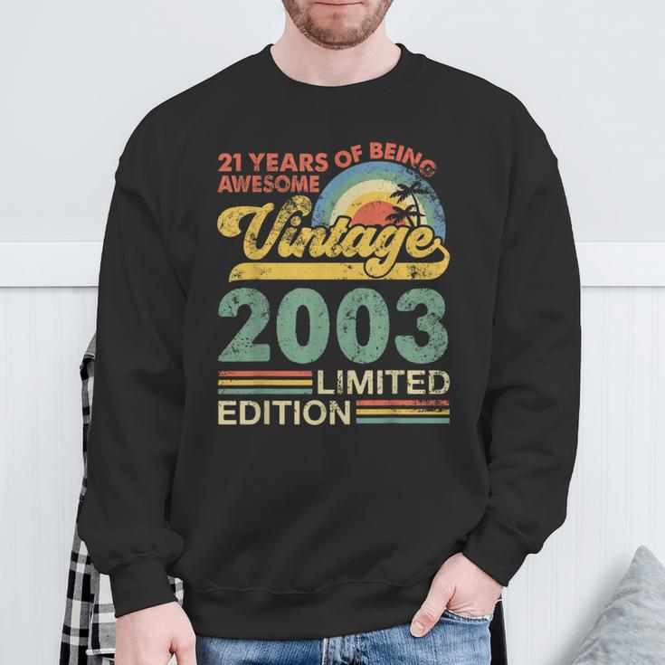 21St Birthday Born In 2003 21 Years Old Vintage 2003 Sweatshirt Gifts for Old Men