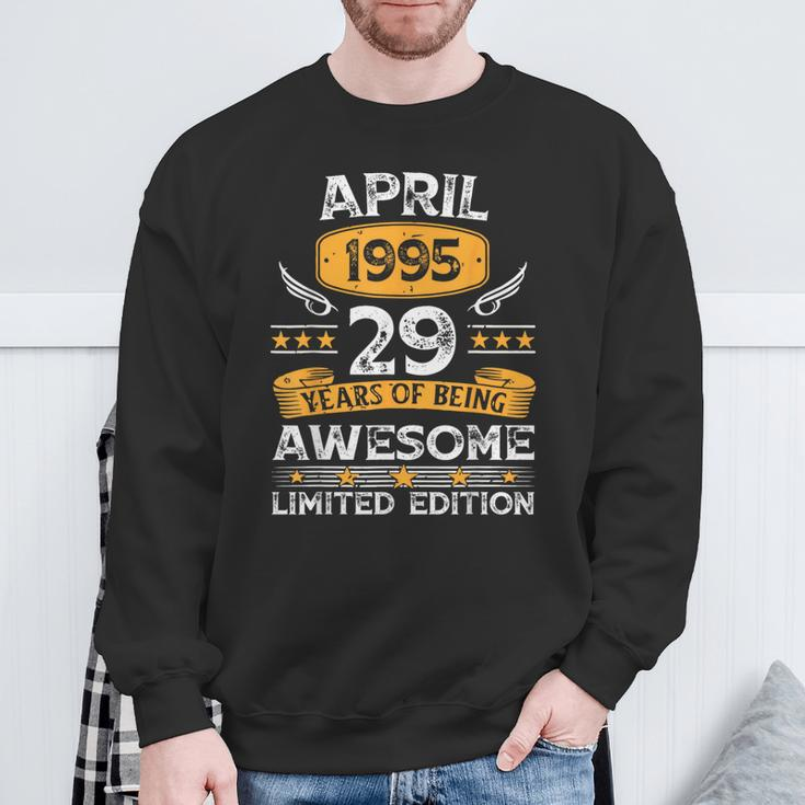 29 Years Old Vintage April 1995 29Th Birthday Mens Sweatshirt Gifts for Old Men