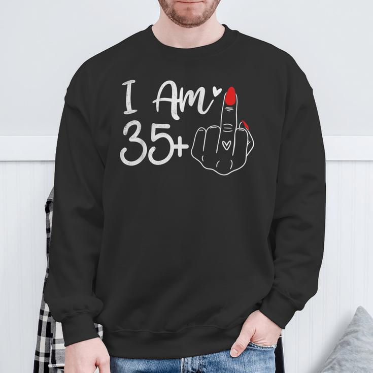 I Am 35 Plus 1 Middle Finger For A 36Th Birthday For Women Sweatshirt Gifts for Old Men