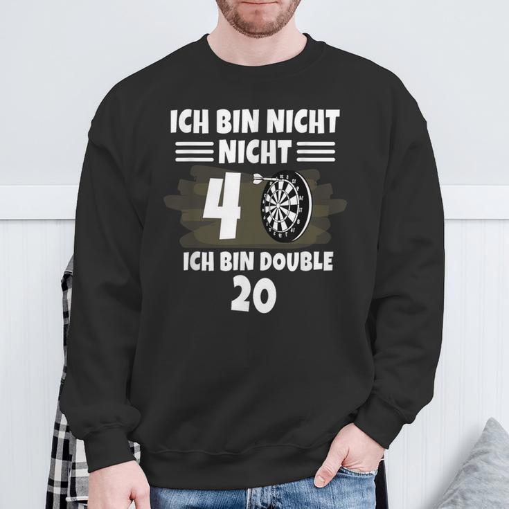 40 Geburtstag Ich Bin Nicht 40 Ich Bin Double 20 Dart Sweatshirt Geschenke für alte Männer