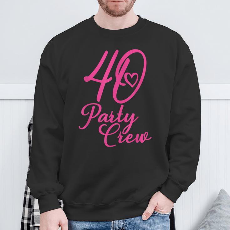 40 Party Crew Passende Gruppe Für Damen 40 Geburtstag Rosa Sweatshirt Geschenke für alte Männer