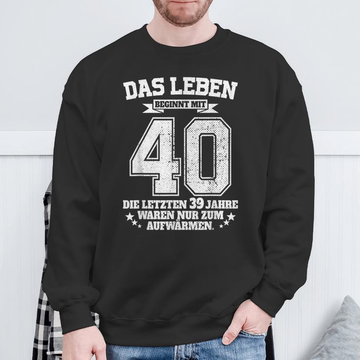 40Th Birthday Das Leben Beginnt Mit 40 Jahrenierzig Sweatshirt Geschenke für alte Männer