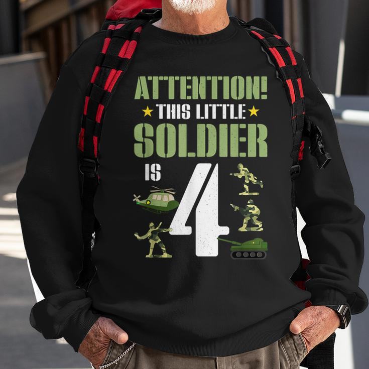 4Th Birthday Soldier 4 Year Old Military Themed Camo Boy Sweatshirt Gifts for Old Men