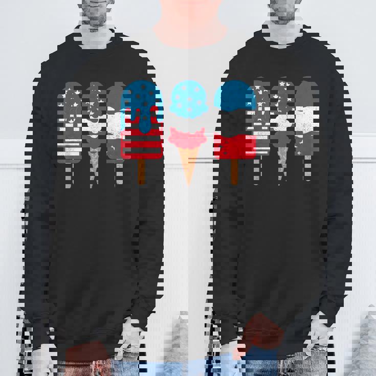 4Th Of July Popsicle Red White Blue American Flag Patriotic Sweatshirt Gifts for Old Men