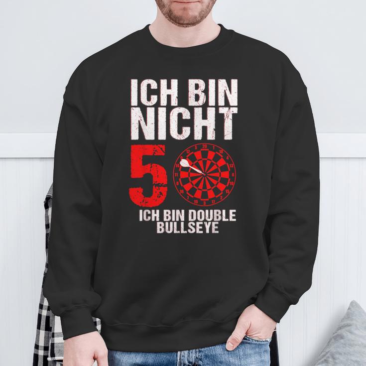 50 Geburtstag Geschenk Lustiges Dart Spruch Double Bullseye Sweatshirt Geschenke für alte Männer