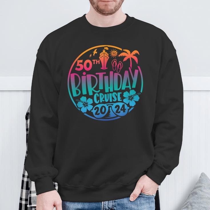 50Th Birthday Cruise 2024 Vacation Trip Matching Group Sweatshirt Gifts for Old Men