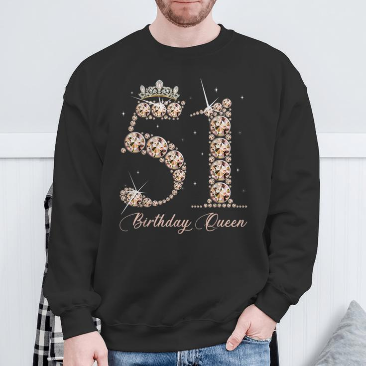 51 Year Old Its My 51St Birthday Queen Diamond Heels Crown Sweatshirt Gifts for Old Men
