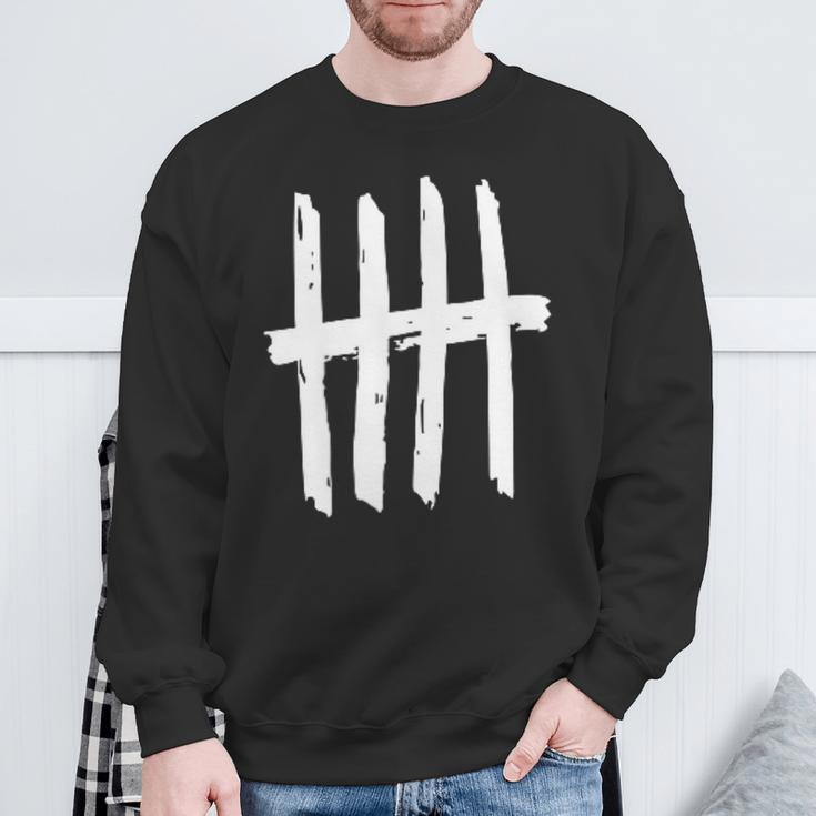 5Th Birthday Outfit 5 Years Old Tally Marks Anniversary Sweatshirt Gifts for Old Men