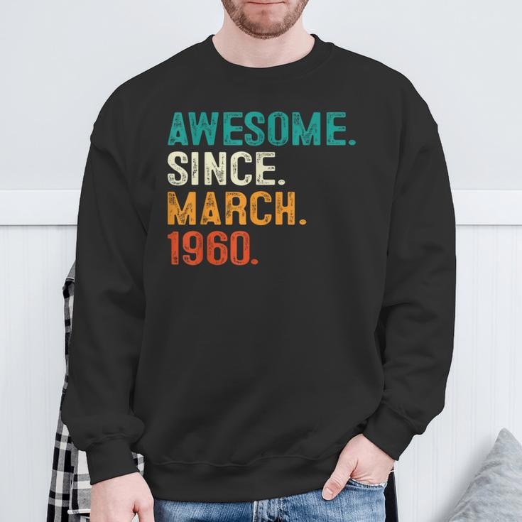 64Th Birthday Awesome Since March 1960 64 Years Old Sweatshirt Gifts for Old Men